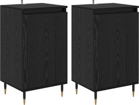 vidaXL Bufet 2 pcs Stejar Negru 40 x 35 x 70 cm