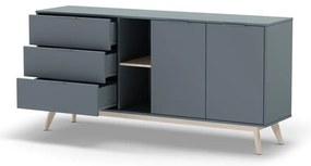 Comodă verde prăfuit 165x80x40 cm Pisco – Marckeric