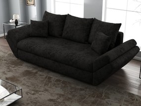 Canapea extensibilă dumonde cu ladă de depozitare si sezut confortabil din spuma high-density, Loana Enjoy Black 250x100 cm