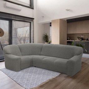 Huse super elastice HARMONIA gri colțar (l. 340 - 540 cm)