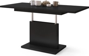 Mazzoni ASTON MINI Negru Mat - MĂSUȚĂ DE CAFEA MODERNĂ EXTENSIBILĂ REGLABILĂ PE ÎNĂLȚIME MASĂ TRANSFORMABILĂ