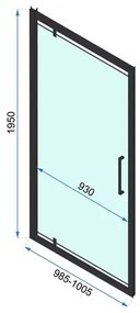 Usa de nisa pivotanta Rea Rapid Swing 100 cm sticla 6 mm auriu