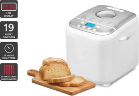 La mâna a doua: Masina de facut paine Crown CBM-6511, 600W, 1L, 19 programe, Timer, Afisaj LCD, Memorie, Alb