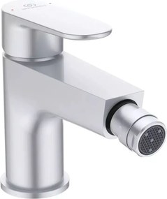 Baterie bideu Ideal Standard Cerafine O argintiu mat cu ventil Click-Clack
