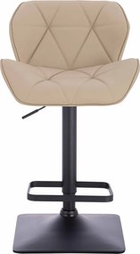 HR111KW Scaun Crem Piele Ecologica Premium Soft cu Bază Neagră