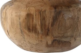 Vază decorativă tip bol, stil natural rustic, culoare natur, din lemn de tec, „Teak”