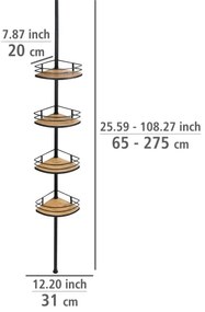 WENKO 24756100-Poliță de colț DOLCEDO 31x20 cm inox/negru/maro