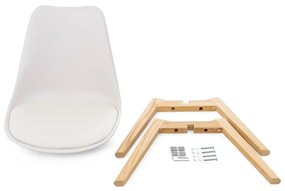 Set 2 scaune cu picioare din lemn de fag Bonami Essentials Retro, alb