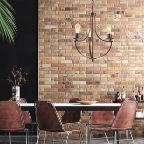 Lustră pe lanț GINA 3xE27/60W/230V maro