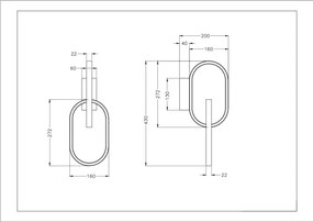 Zuma Line W241145502 - Lampă de perete LED RAVON 2xLED/12W/230V neagră/aurie