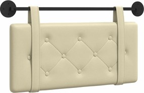 vidaXL Cap de pat suspendat Pe perete Crem 90 cm Piele artificială