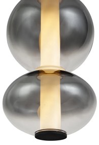 Lampă suspendată Art Deco neagră cu sticlă fumurie și transparentă 5 lumini incl. LED - Lizzy