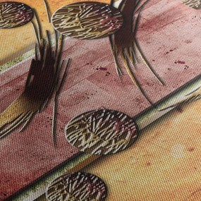 Tablou abstract (cu ceas) (90x30 cm)