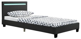 Čalúnená posteľ Verona 90 x 200 cm s LED osvetlením v čiernej farbe