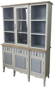 Vitrina, bleu, din lemn de paulownia, Charme