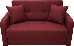 Canapea SAMY extensibila, 2 locuri, cu lada de depozitare, stofa, rosu, cadru metalic, 152x100x92 Galben Mustar, Stofa