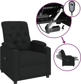 vidaXL Fotoliu rabatabil electric, negru, material textil
