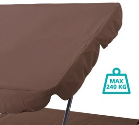 Sezlong dublu cu parasolar-maro inchis