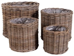 Ghivece decorative 4 buc. din răchită ø 40 cm Bogor – House Nordic