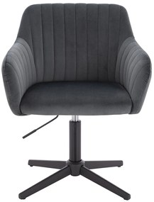 HR190CROSS Scaun Grafit din Catifea cu Bază Neagră