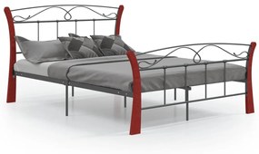 324878 vidaXL Cadru de pat, negru, 120 x 200 cm, metal