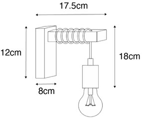 Lampă de perete industrială din oțel cu maro - Gallow