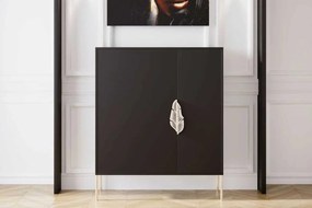 Pantofar lemn masiv Merlin Personalizabil Accesorii placate cu Aur, 100 × 35 × 120 cm - Alb