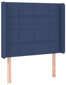 3119560 vidaXL Tăblie de pat cu aripioare, albastru, 83x16x118/128 cm, textil