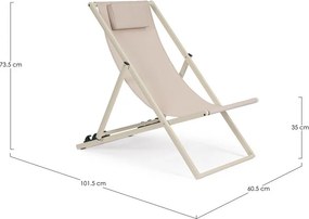 Șezlong de grădină bej din metal Taylor – Bizzotto
