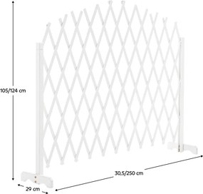 Ecran grilaj, alb/lemn, 250 cm, KEJLY