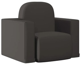 325515 vidaXL Canapea pentru copii 2-în-1, negru, piele ecologică