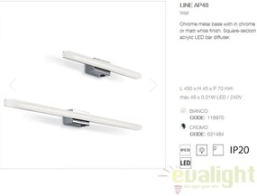 Aplica de perete LED tablou, oglinda de baie LINE AP48 CROMO 031484
