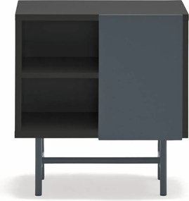 Noptieră neagră/gri antracit cu rafturi cu aspect mat Nube – Teulat