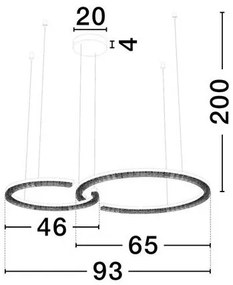 Lustra circulara aluminiu alb GREAMY D-93cm