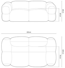 Canapea maro 210 cm Loretto – Cosmopolitan Design