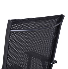 Outsunny Set 2 Scaune de Grădină Pliabile cu Brațe, Scaune pentru Prânz de Exterior din Metal și Texteline, pentru Terasă, Balcon, Curte, Interior și Exterior, 58x64x94cm, Negru | Aosom Romania