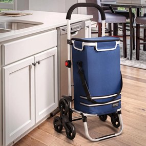 Deuba Coș de cumpărături cu roți - albastru