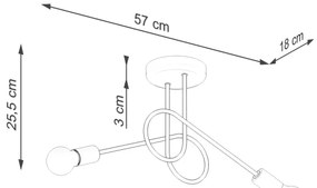 Lustră aplicată Sollux SL.1471 LOOP 2xE27/15W/230V alb