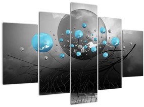 Tabloul - bile abstracte albastru deschis (150x105 cm)