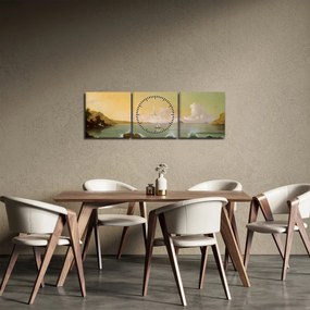 Tablou - Martin Johnson Heade, Rio de Janeiro Bay, reproducere (cu ceas) (90x30 cm)