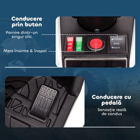 HOMCOM ATV Electric pentru Copii, Motocicletă pentru Copii cu Motor Dublu, 2 Viteze, Roți Late și Faruri LED, 83x53x55.5 cm, Alb | Aosom Romania