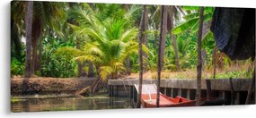 Tablou - Nava din lemn în canal , Thailand (120x50 cm)