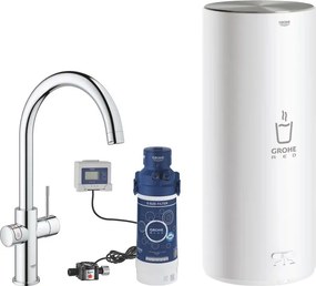 Baterie bucatarie Grohe Red Duo crom pipa tip C si boiler marimea L
