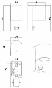 Corp de iluminat de exterior cu senzor Lucide 69803/01/30 ZARO 1xGU10/7W/230V IP65 negru