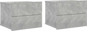 vidaXL Noptiere, 2 buc., gri beton, 40x30x30 cm, lemn prelucrat