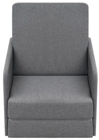 243648 vidaXL Fotoliu pat extensibil, gri deschis, material textil