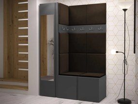 Mobilier hol Tovenaz X (grafit + maro) (cu oglindă). 1104800