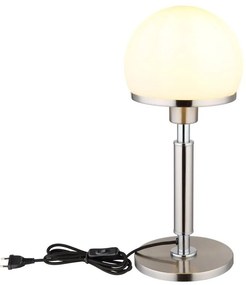 Veioza/Lampa de masa design modern HAKU nickel/opal