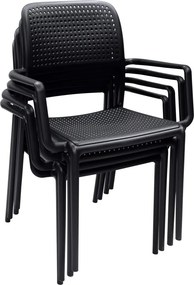 Scaun stivuibil, negru, DENTON NEW