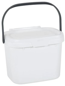 Recipient pentru deșeuri compostabile cu capac Addis, 24,5 x 18,5 x 19 cm, alb